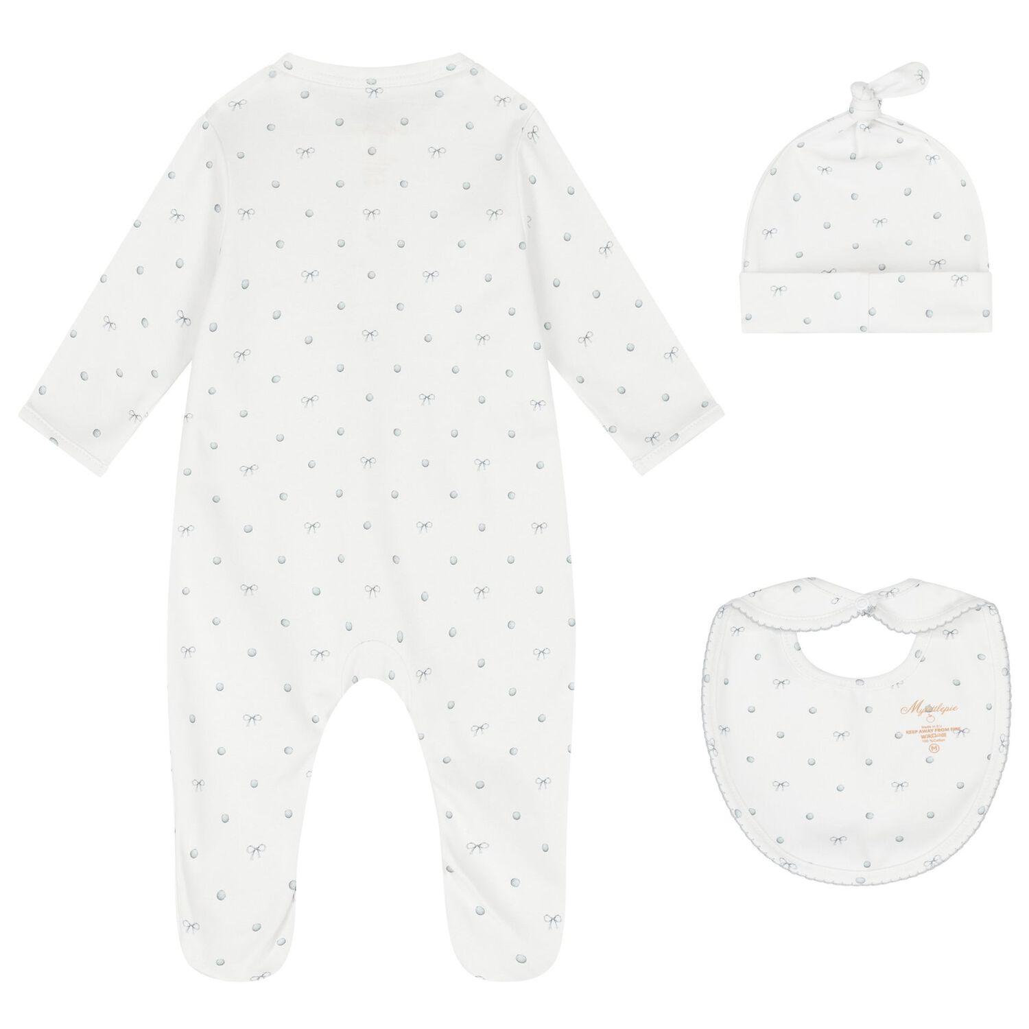 White Silver Moon Babygrow Gift Set (3 Piece), 1, hi-res image number null