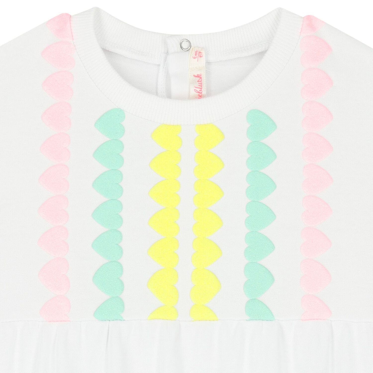 أفرول بطبعة قلب رومبر باللون الأبيض للبنات, 1, hi-res image number null