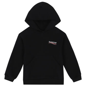 Black Logo Hooded Top