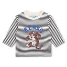 Younger Boys Ivory & Black Striped Leopard Cub Long Sleeve Top, 1, hi-res
