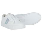 Girls White Logo Trainers, 1, hi-res