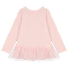 Girls Pink Bow Long Sleeve Top, 1, hi-res