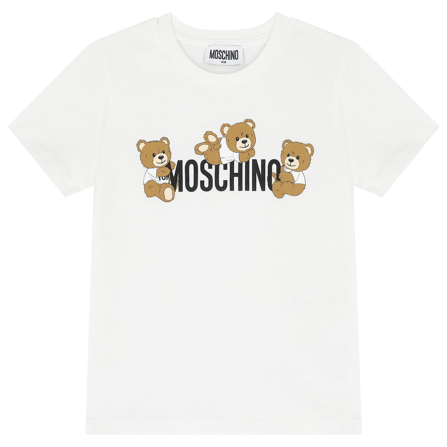 White Teddy Bear Logo T-Shirt, 1, hi-res image number null