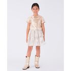 Girls Gold & White Roses Skirt Set, 1, hi-res