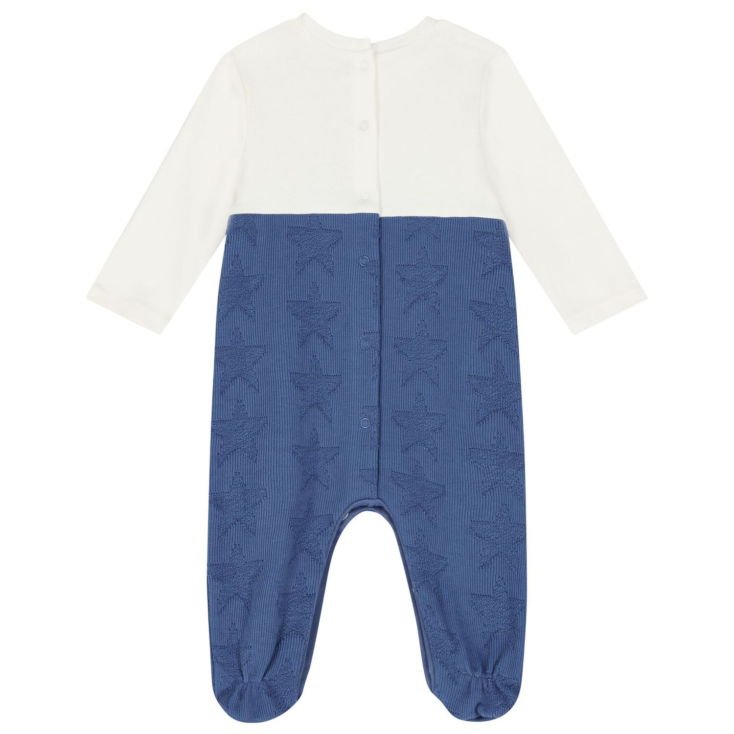 طقم أفرول أولاد بالشعار باللون الأبيض و الأزرق, 1, hi-res