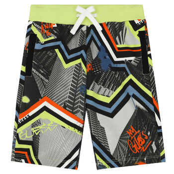 Boys Black & Grey Logo Shorts
