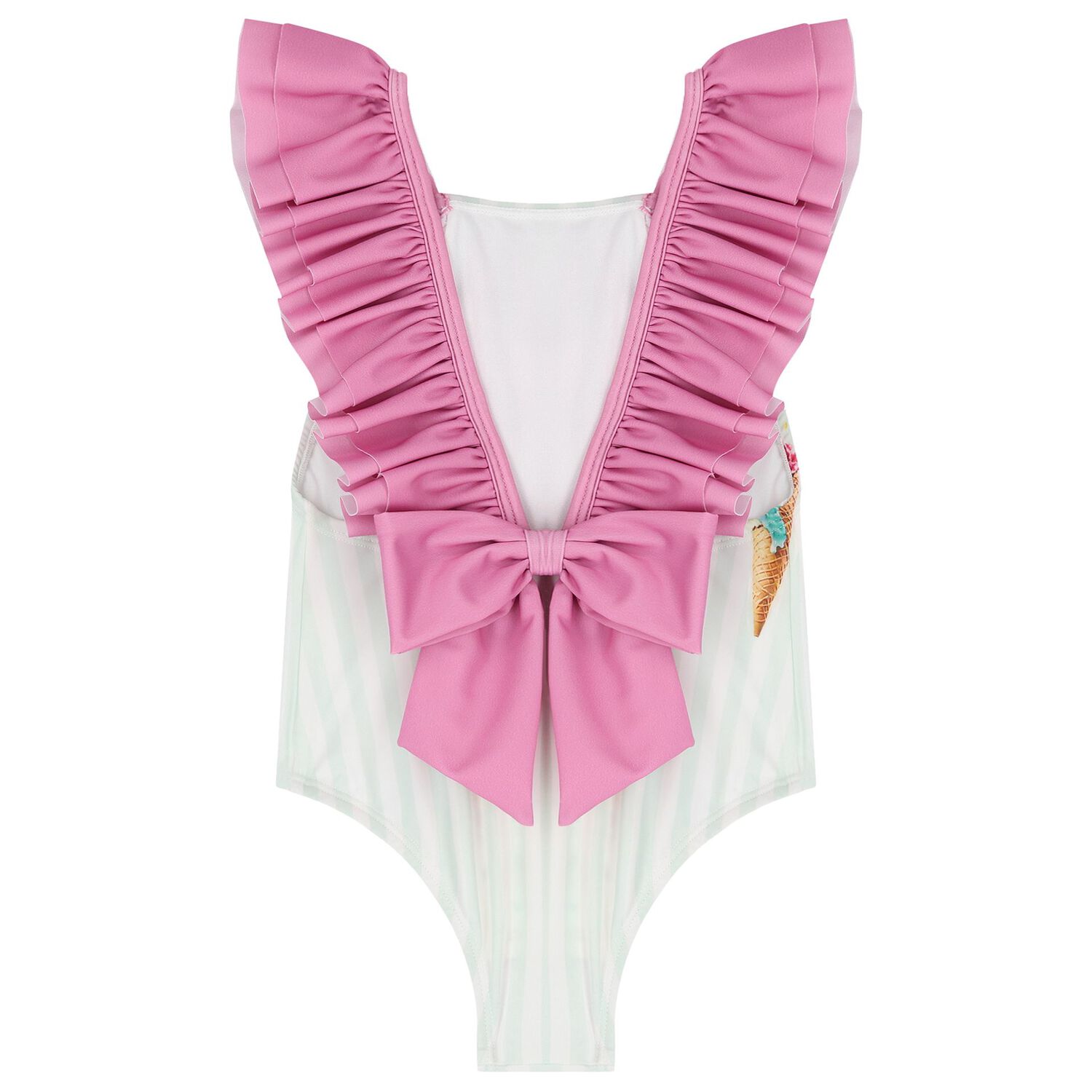 مايوة سباحة آيس كريم باللونين الأخضر والوردي للبنات, 1, hi-res