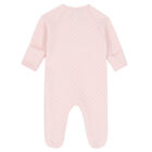 Baby Girls Pink Logo Babygrow, 1, hi-res