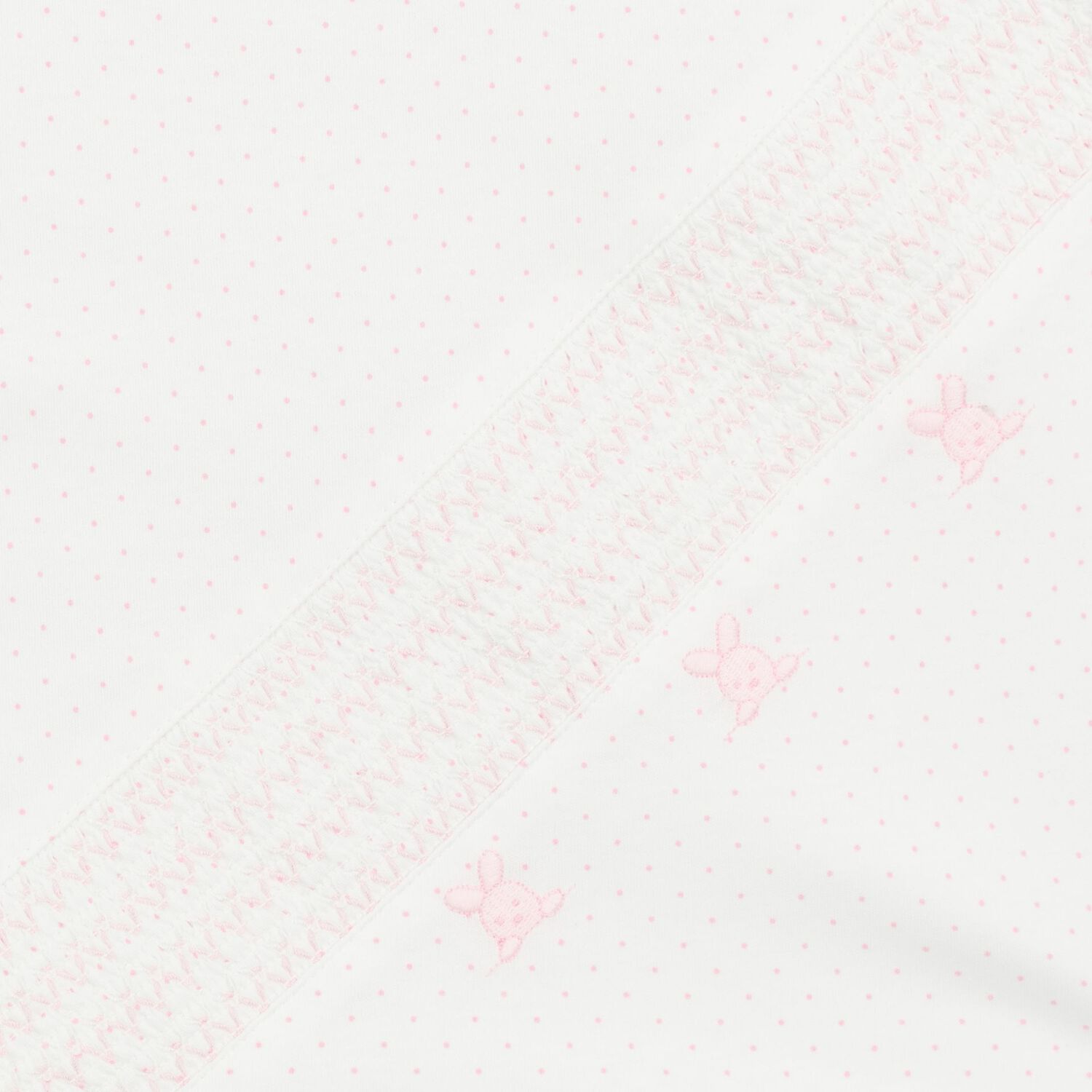 Baby Girls White & Pink Bunny Blanket, 2, hi-res