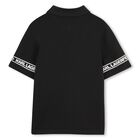 Boys Black Logo Polo Shirt, 2, hi-res