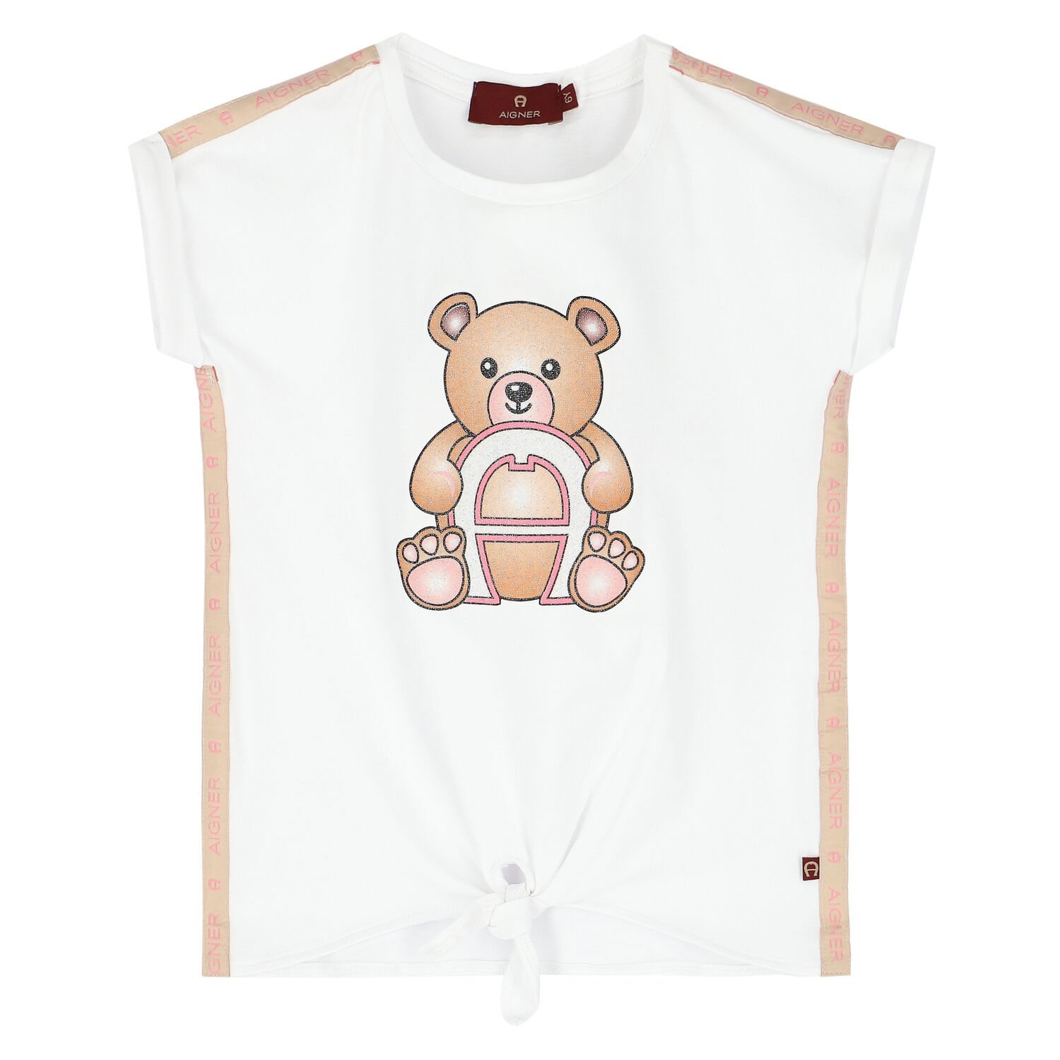 Girls White Logo T-Shirt, 1, hi-res