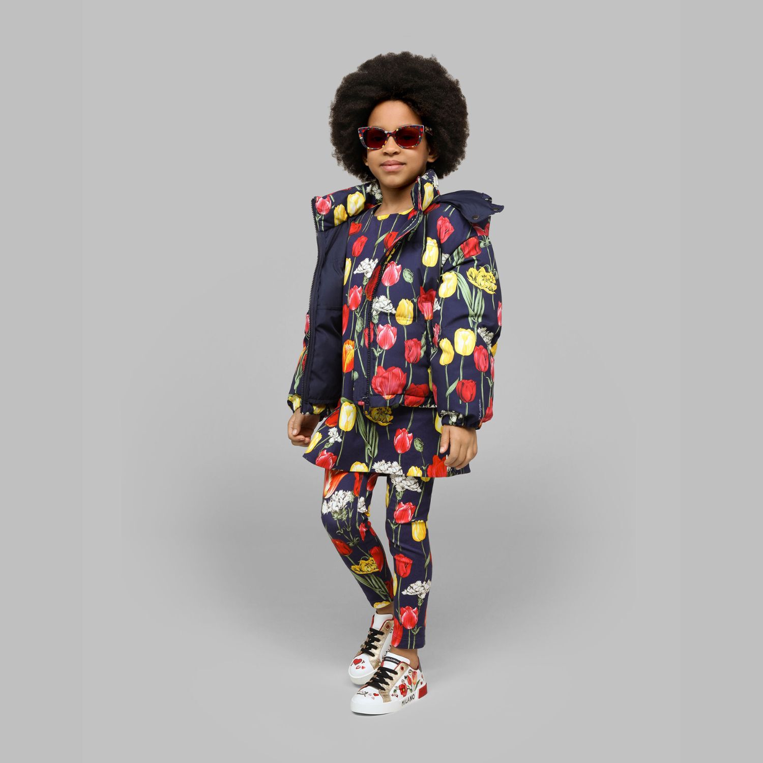 ليغنز بنات بشعار زهرة التوليب باللون الكحلي , 1, hi-res