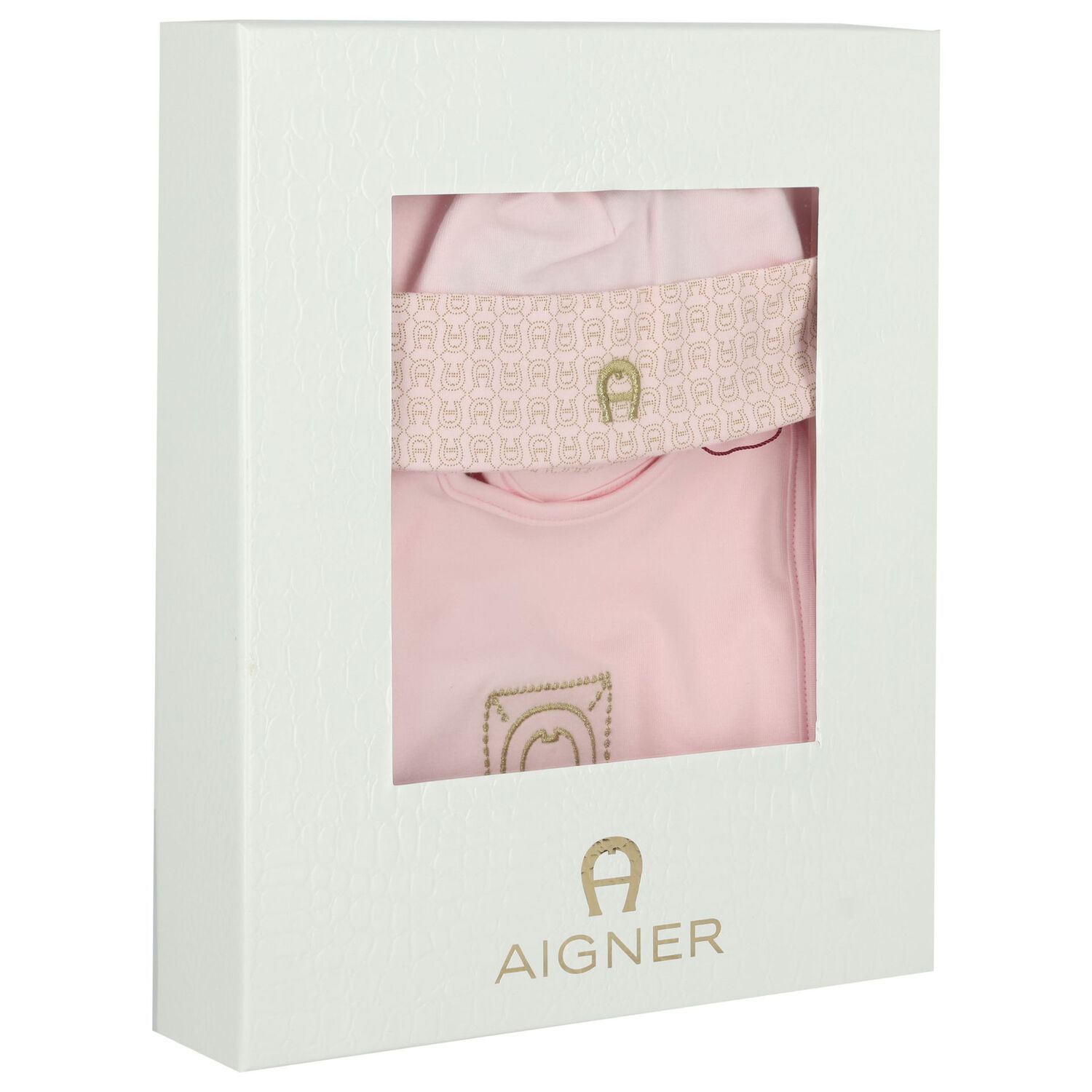 Baby Girls Pink Logo Babygrow Gift Set, 3, hi-res