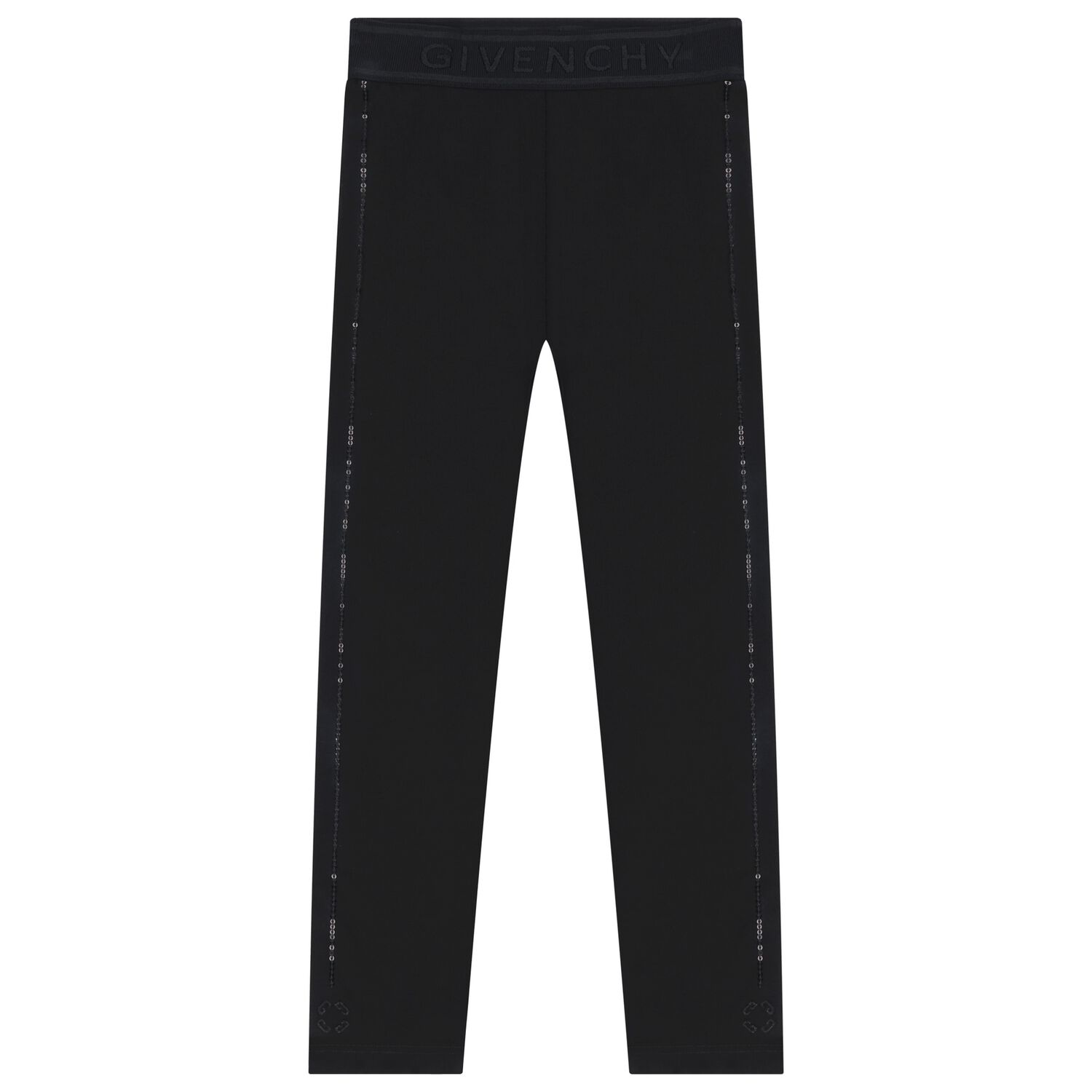 Girls Black Logo Leggings, 1, hi-res