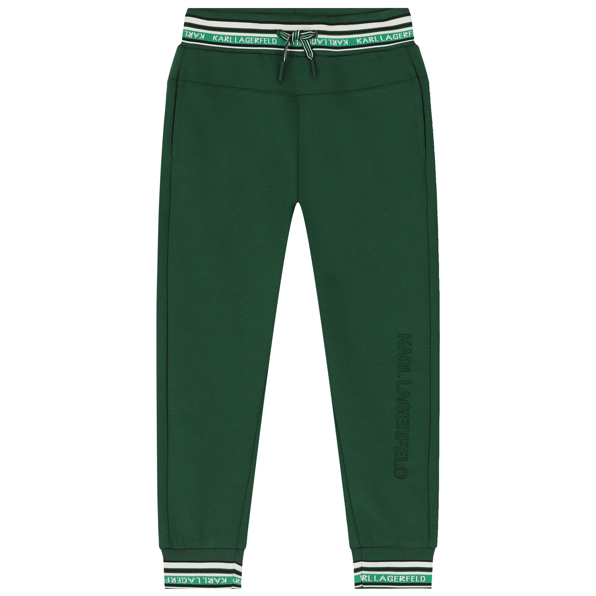 KARL LAGERFELD Boys Green Logo Joggers Junior Couture UAE