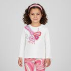 عصابة رأس باللون وردية اللون بطبعة قزحية للبنات, 2, hi-res