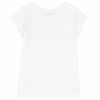 Girls White Floral T-Shirt
