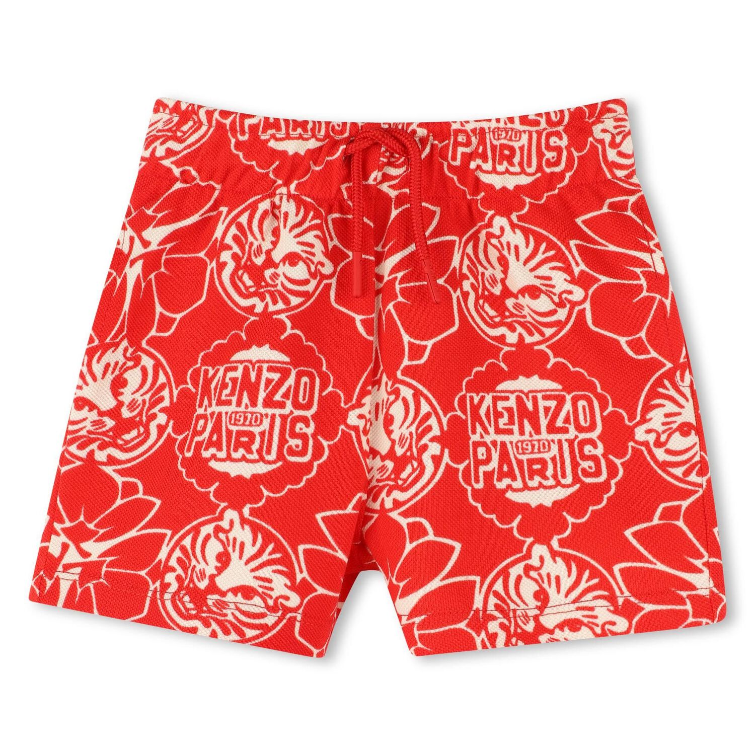 Younger Boys Red Logo Shorts, 1, hi-res