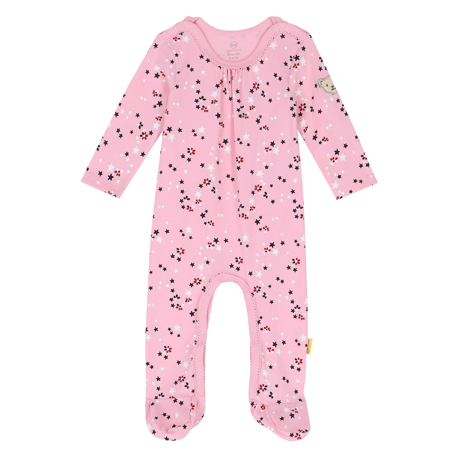 Baby Girls Pink Stars Babygrow, 2, hi-res image number null