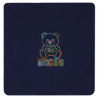 Navy Blue Teddy Logo Baby Blanket, 1, hi-res