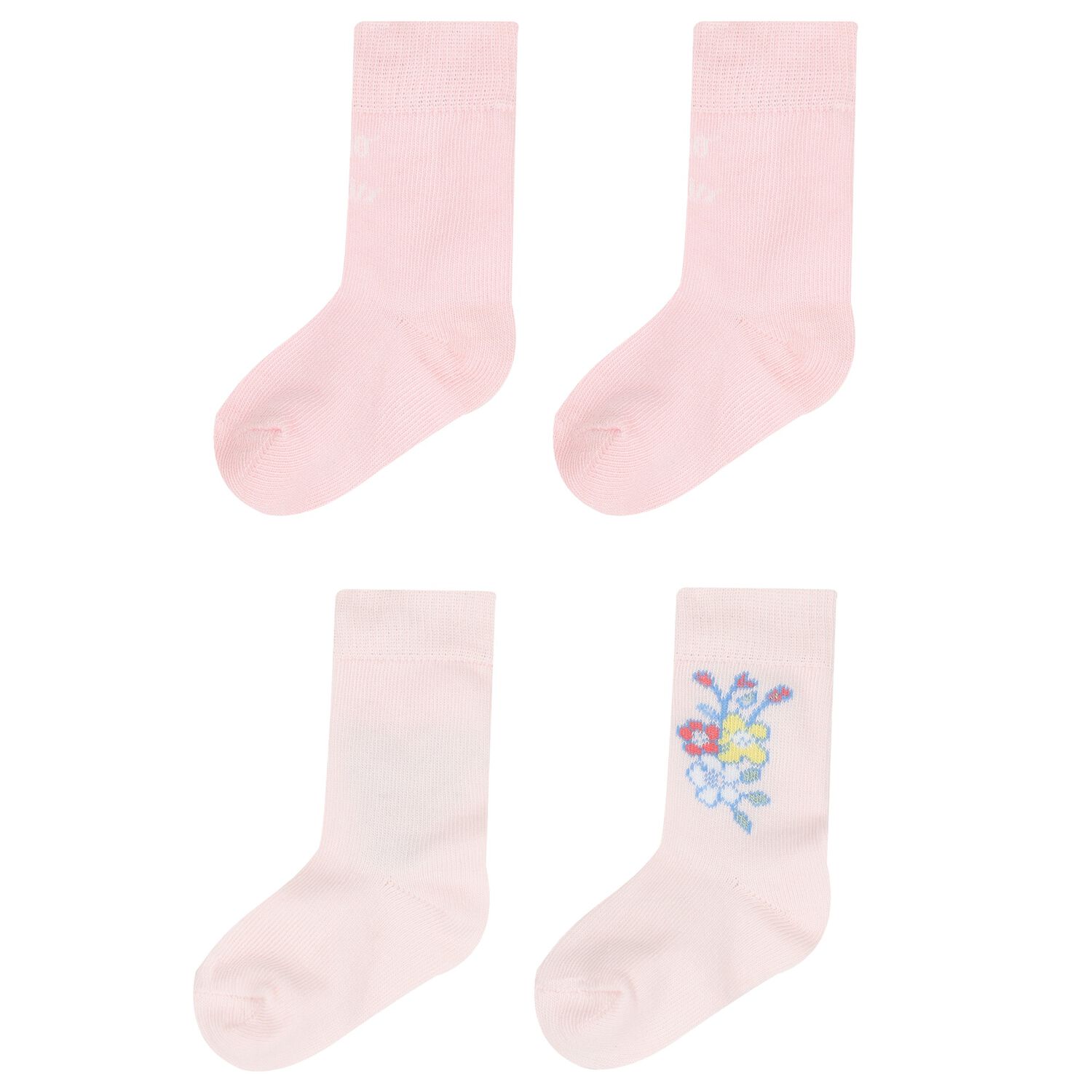 Baby Girls Pink Logo Socks ( 2-Pack ), 1, hi-res image number null