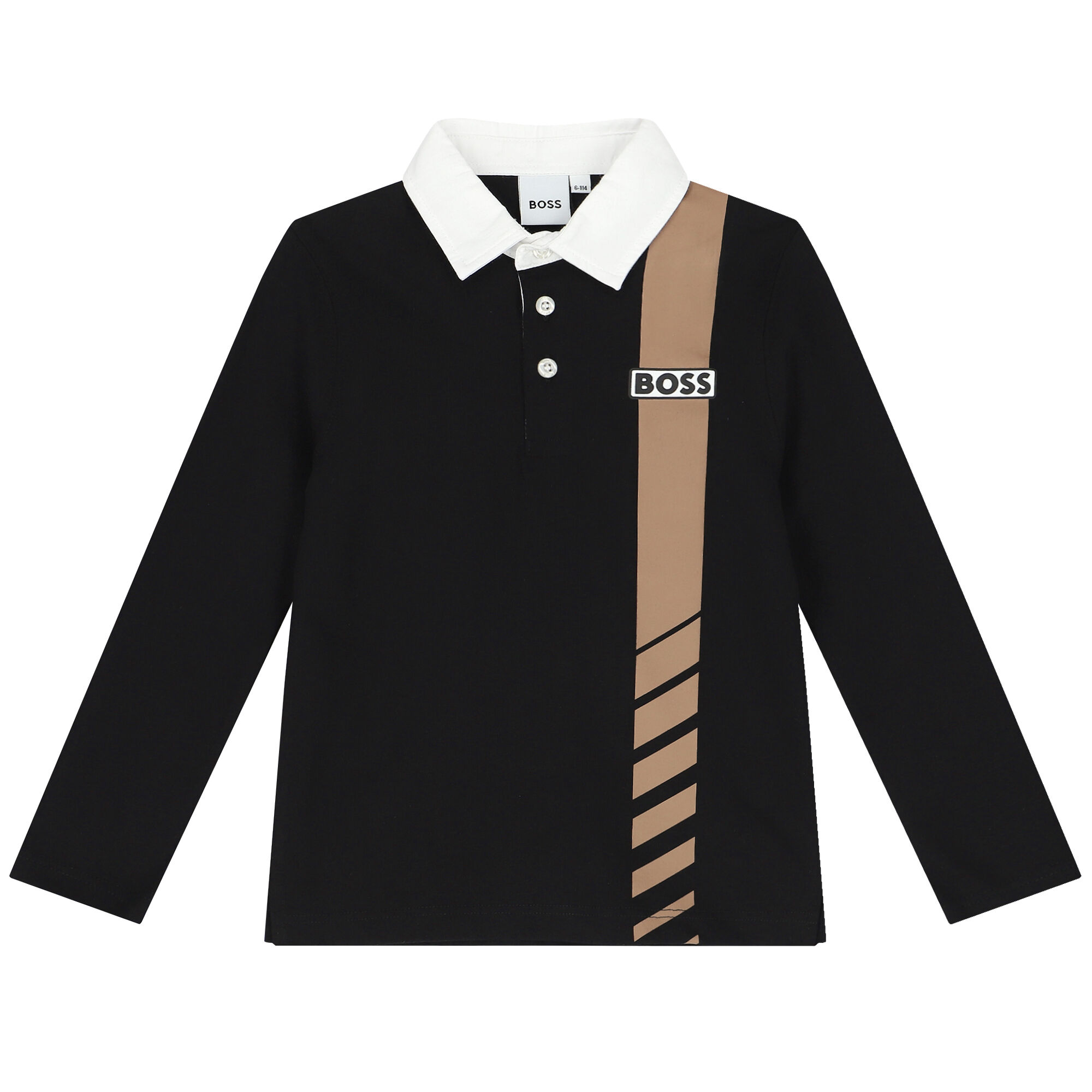 BOSS Boys Black Logo Long Sleeve Polo Shirt Junior Couture UAE