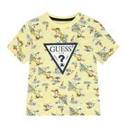 Baby Boys Yellow & Navy Blue Logo Shorts Set, 1, hi-res