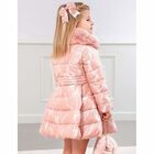 Girls Pink Padded Jacket, 1, hi-res