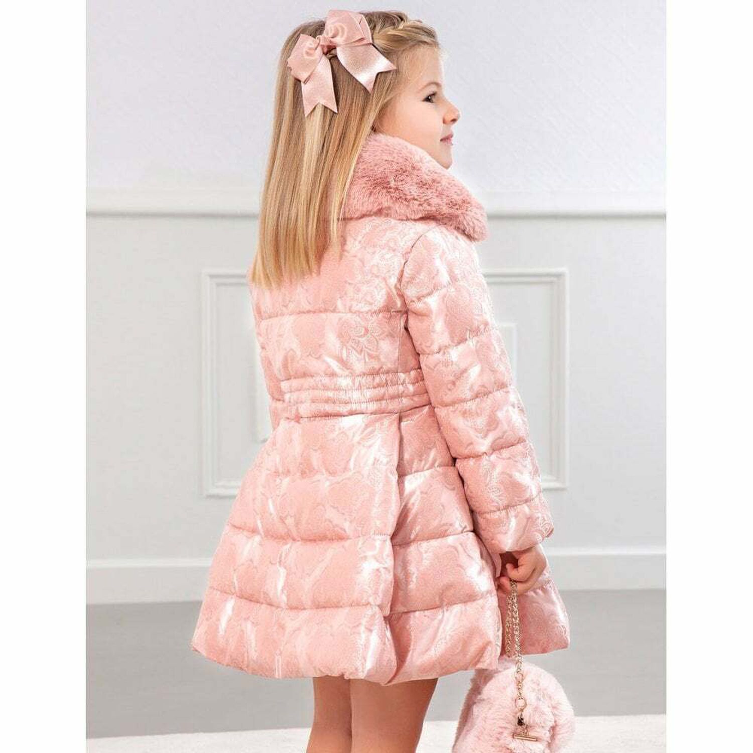Girls Pink Padded Jacket, 1, hi-res image number null