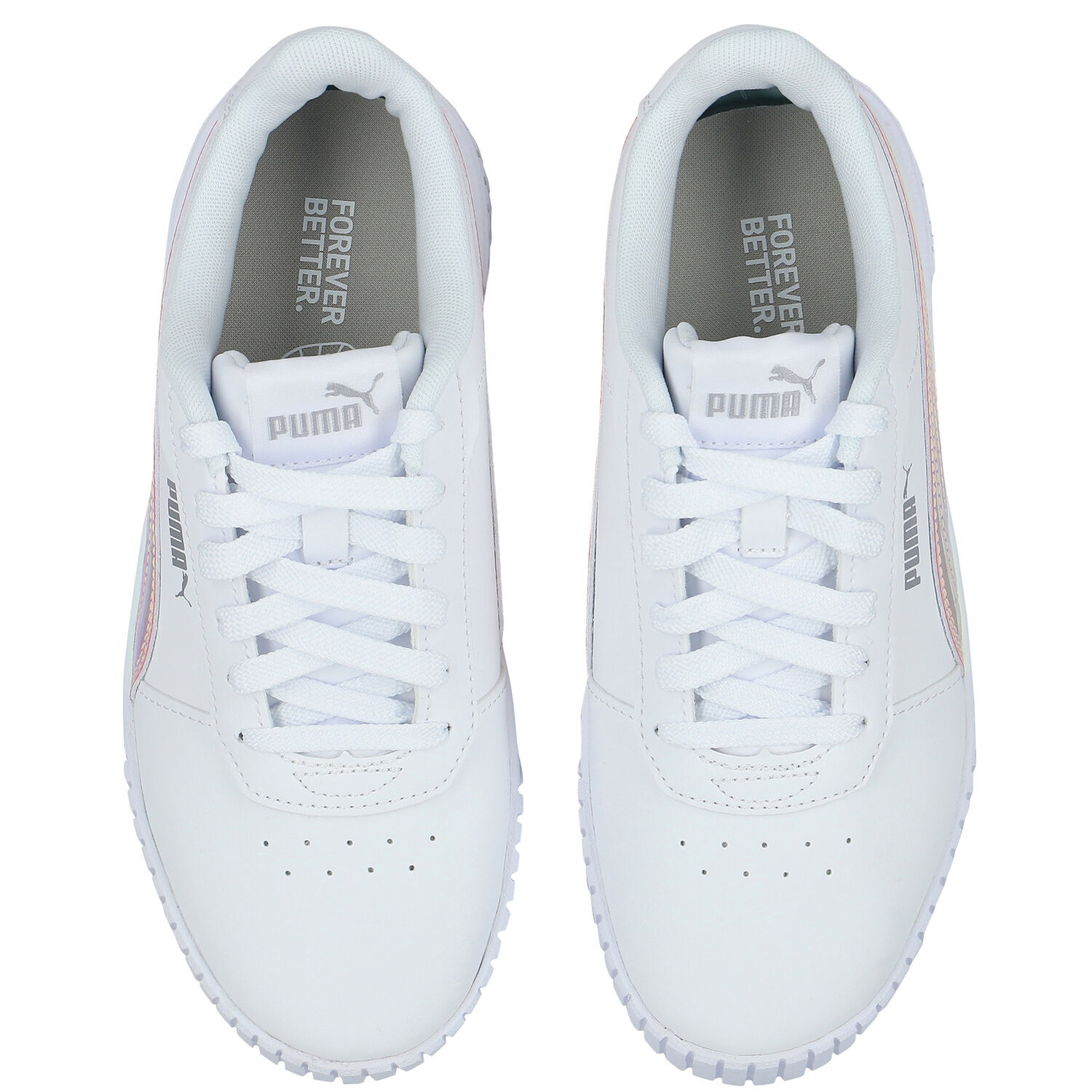 Girls White Carina Trainers, 1, hi-res image number null