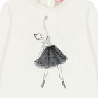 Girls Ivory Ruffled Long Sleeve Top , 1, hi-res