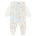 Baby Boys Beige & Blue Geo Map Babygrow Gift Set, 2, hi-res
