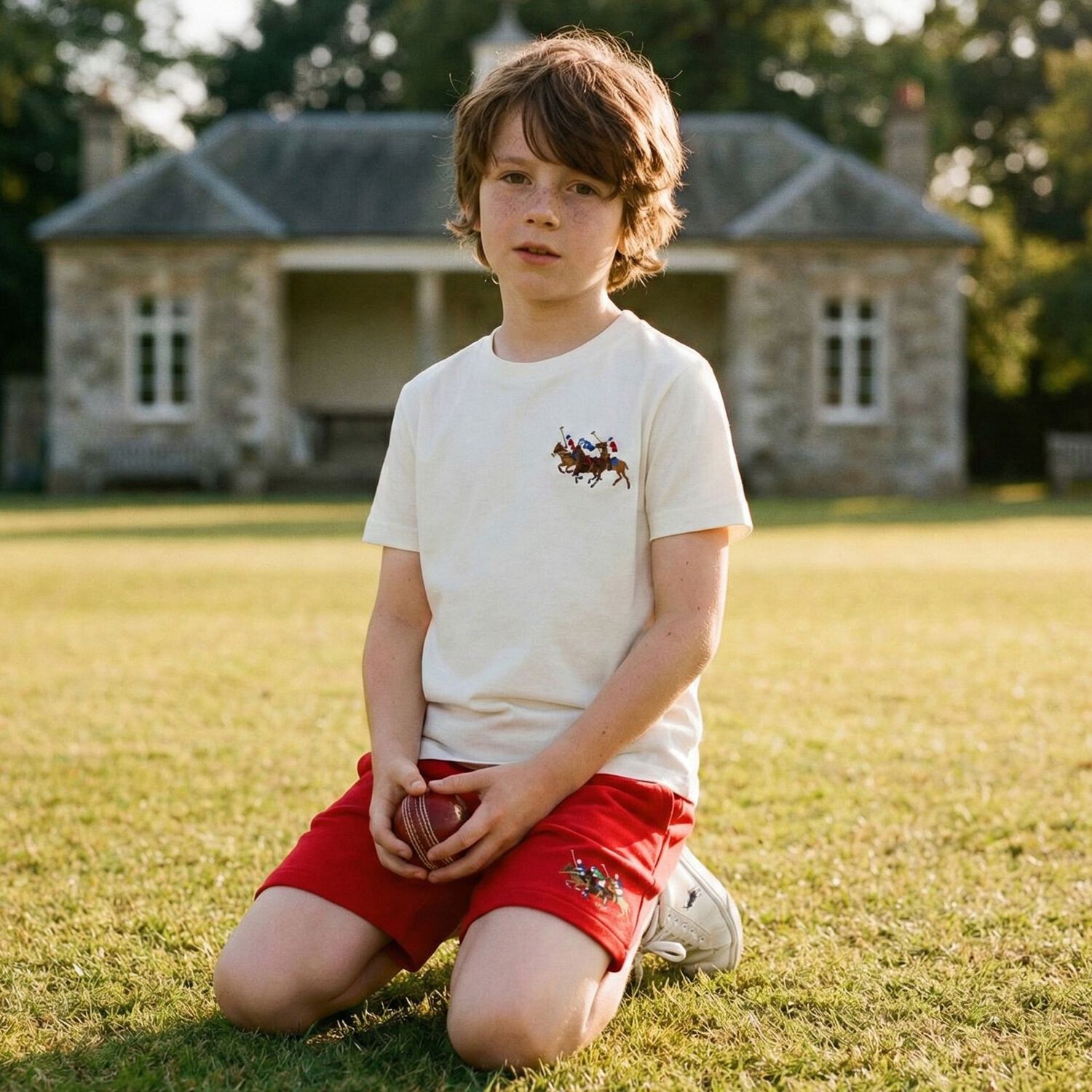 شورت اولاد بالشعار باللون الاحمر , 1, hi-res