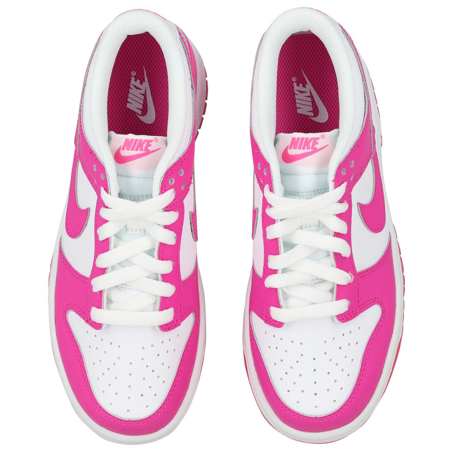 Girls White & Pink Dunk Low Trainers, 1, hi-res image number null
