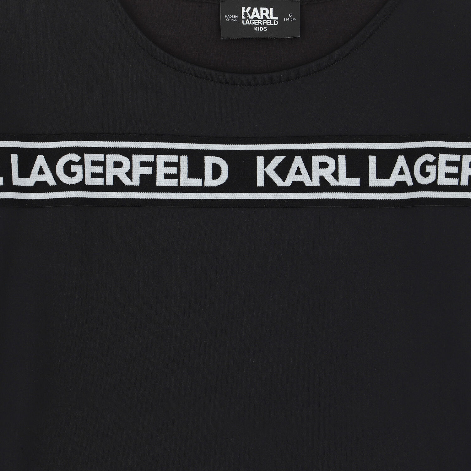 فستان بنات بالشعار باللون الأسود, 1, hi-res