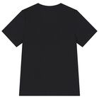 Boys Black Logo T-Shirt, 1, hi-res