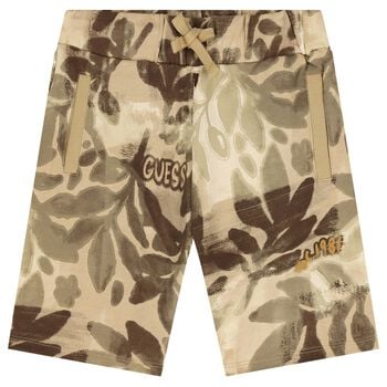Boys Beige Logo Shorts