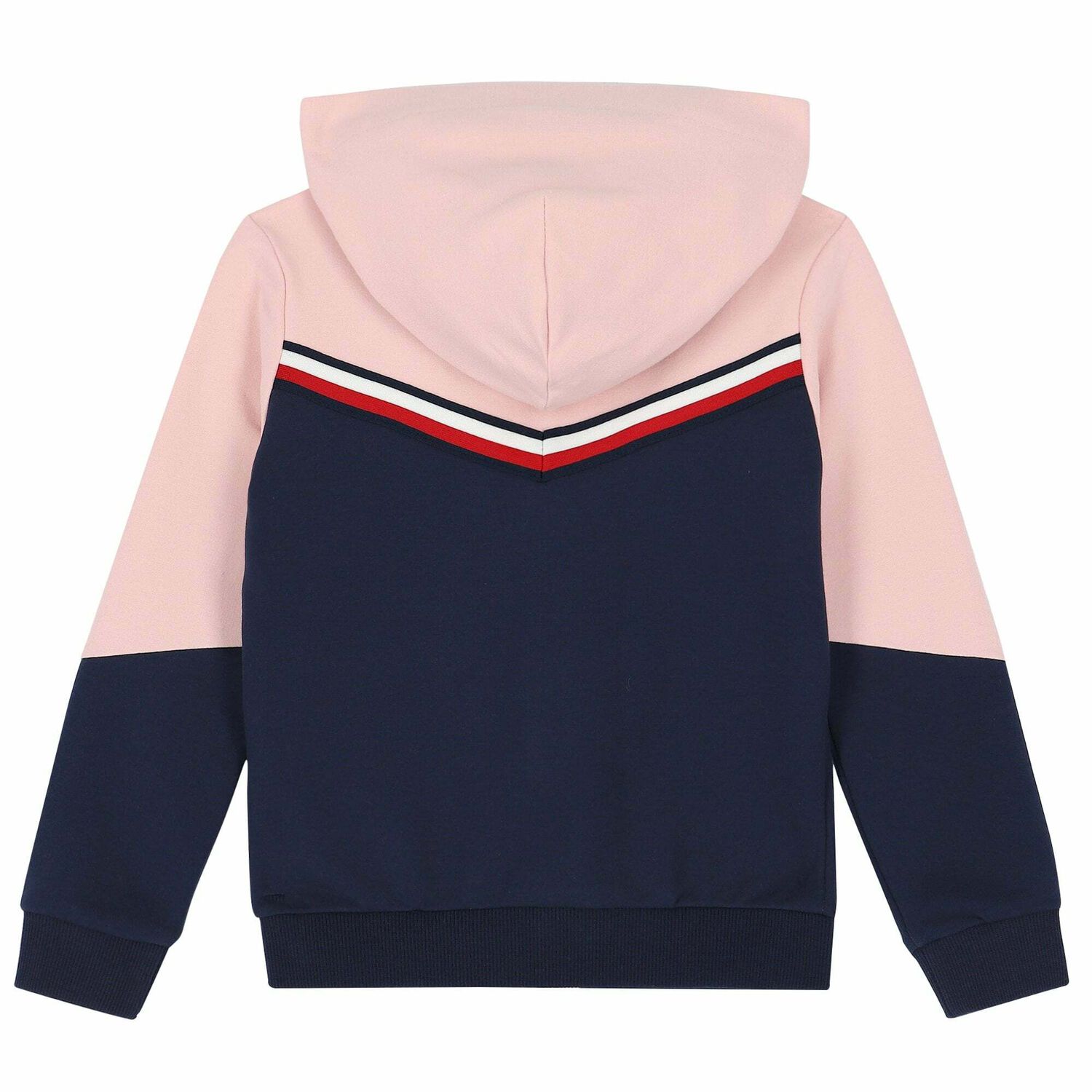 Girls Pink & Navy Logo Zip Up Top, 1, hi-res