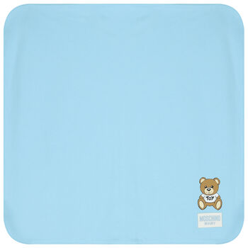Blue Teddy Bear Logo Baby Blanket