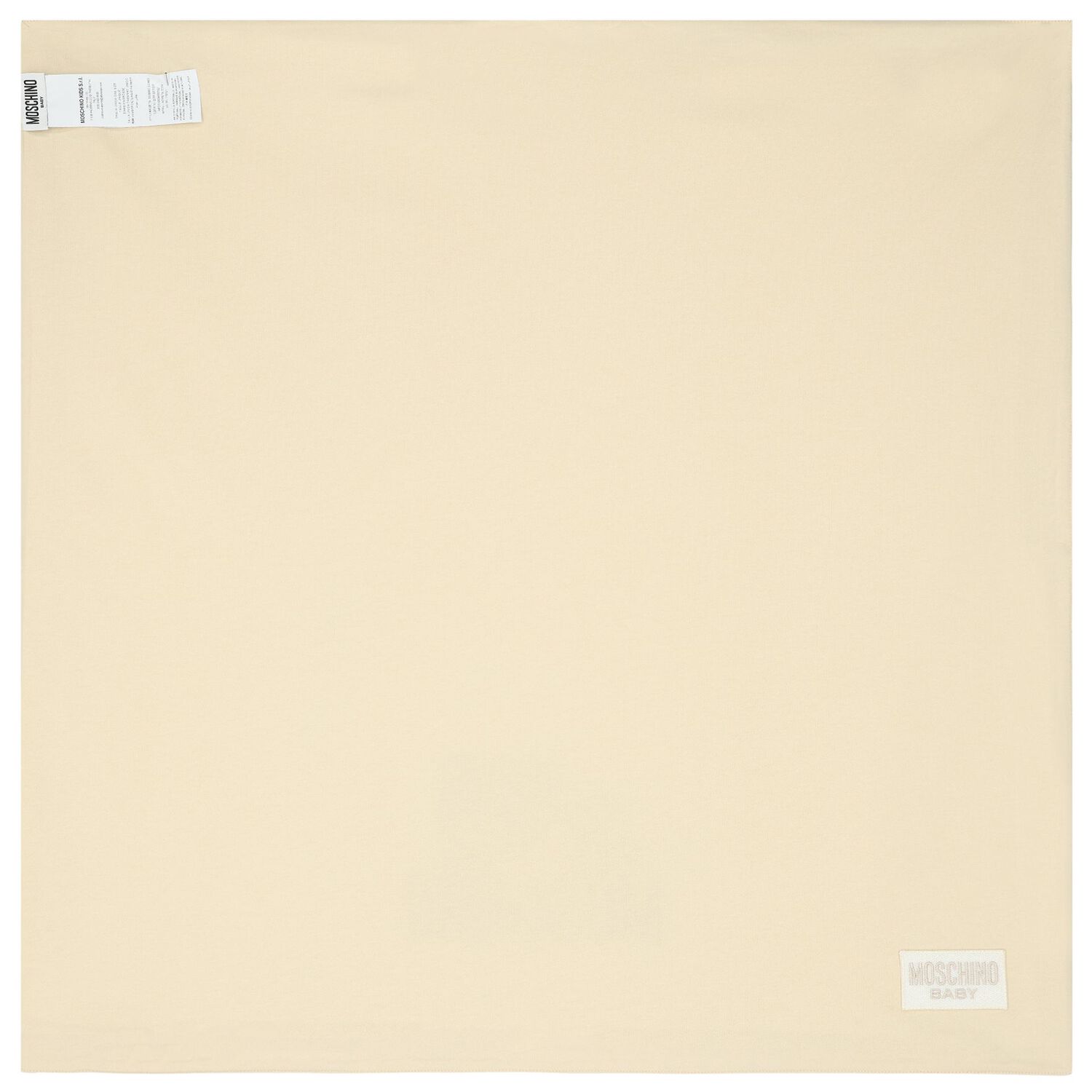 Beige & White Teddy Bear Logo Baby Blanket, 1, hi-res image number null