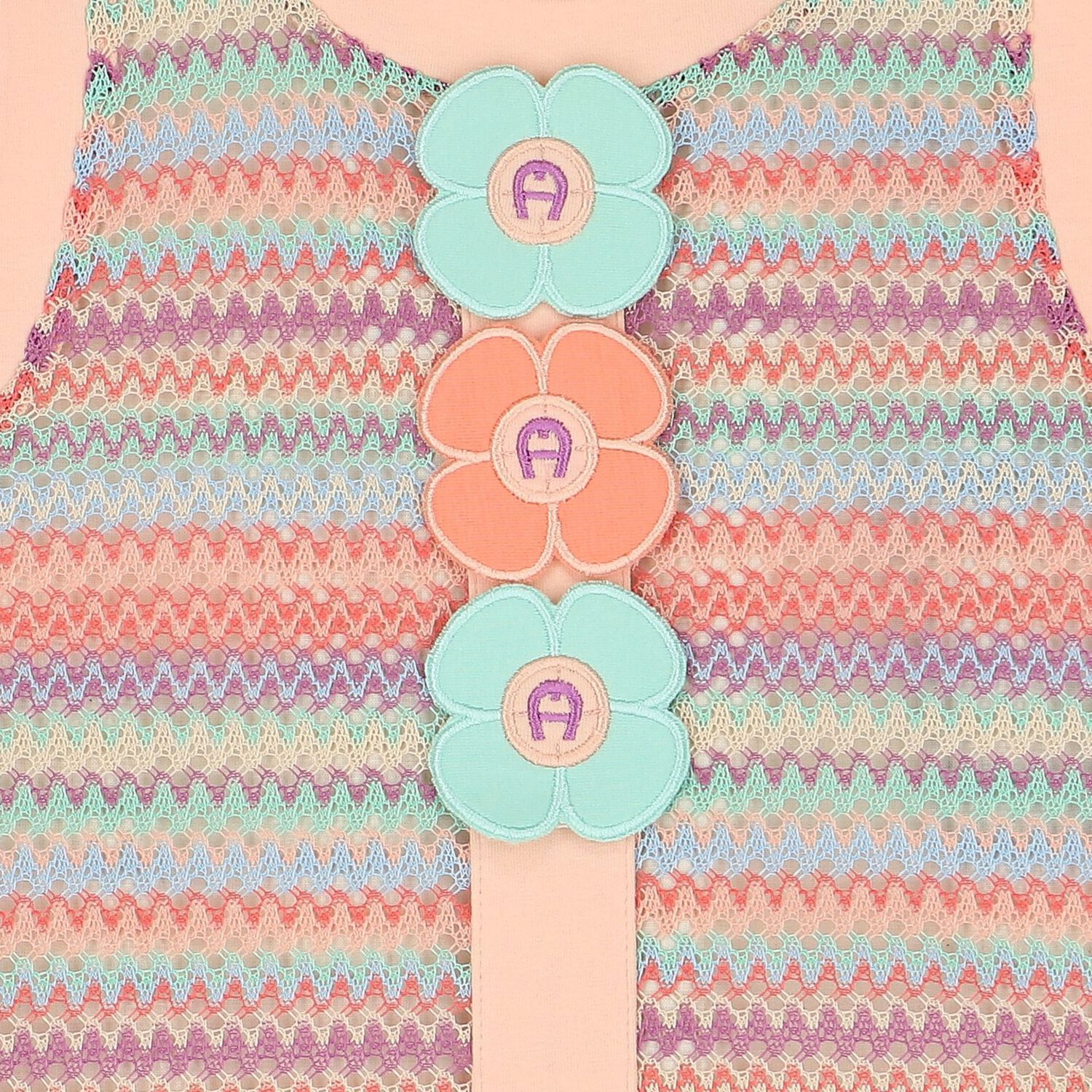 فستان بنات مخطط باللون الوردى, 1, hi-res