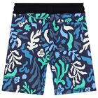 Boys Navy Blue Logo Shorts, 1, hi-res