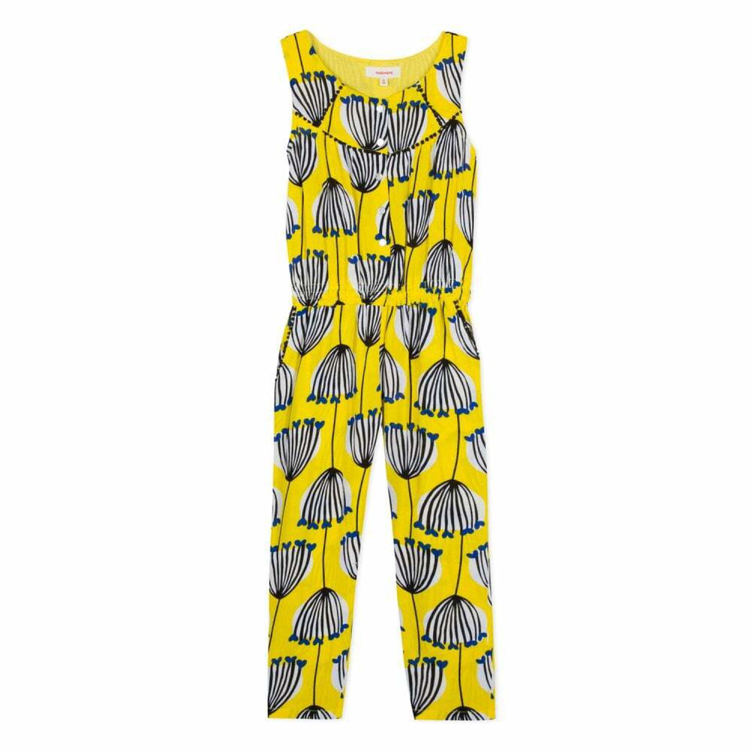 Girls Yellow Jumpsuit, 1, hi-res