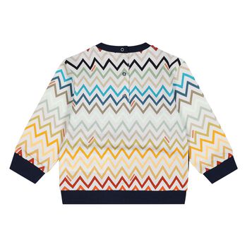 Younger Boys Navy Blue & White Zig Zag Sweatshirt