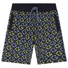 Boys Blue Logo Shorts, 1, hi-res