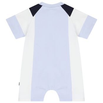 Baby Boys Blue Logo Romper