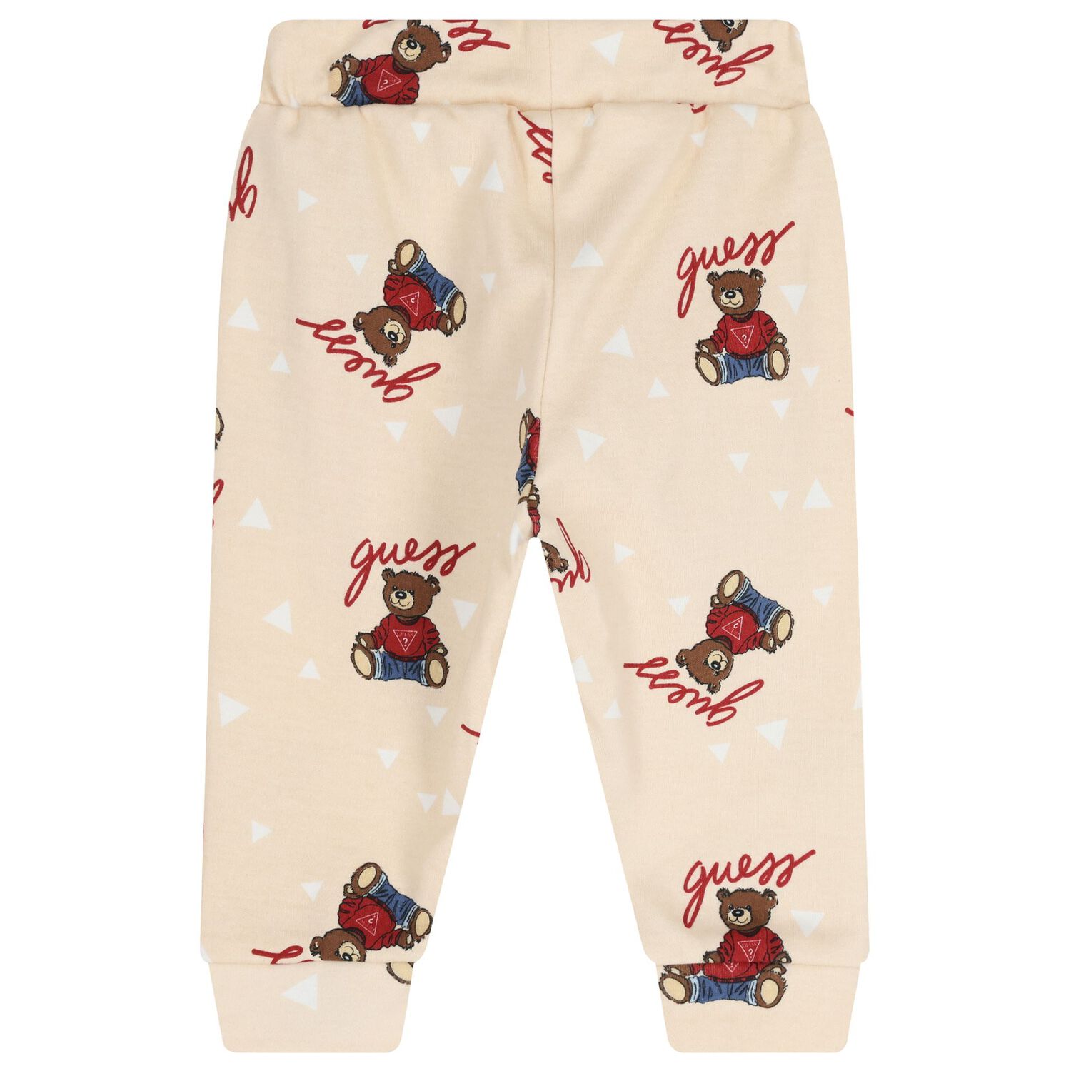 Beige & White Teddy Bear Logo Baby Bodysuit Set, 4, hi-res