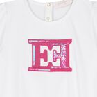 Girls White Logo T-Shirt, 1, hi-res