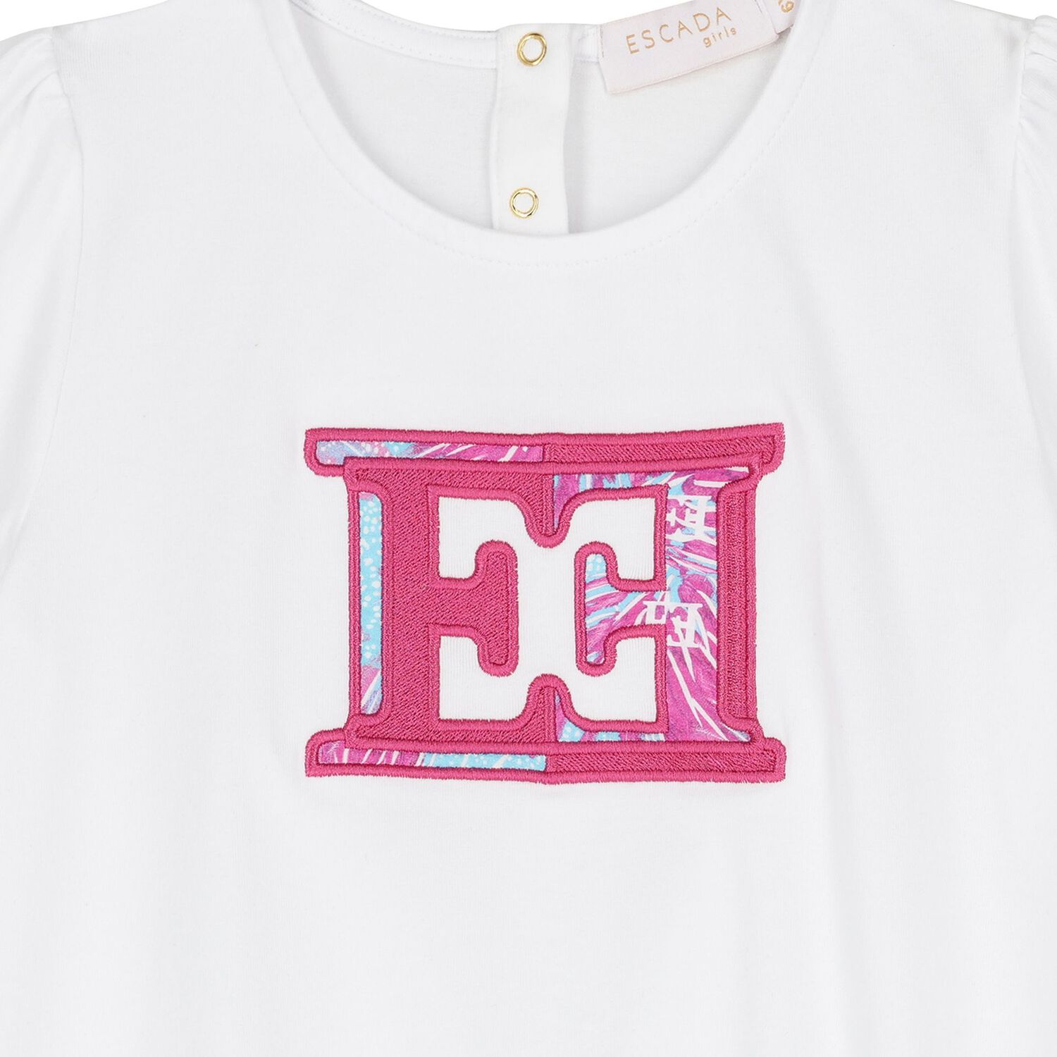 Girls White Logo T-Shirt, 1, hi-res
