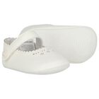 Baby Girls White Leather Pre Walker Shoes, 3, hi-res